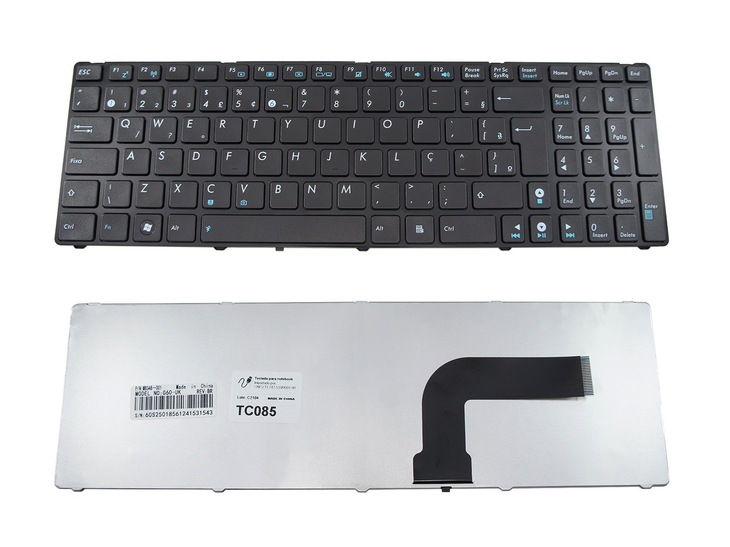 Clavier AZERTY Français Original Pour PC Portable Asus - Référence 9J.N2J82.Z0F / AEKJ3F02010 - Neuf